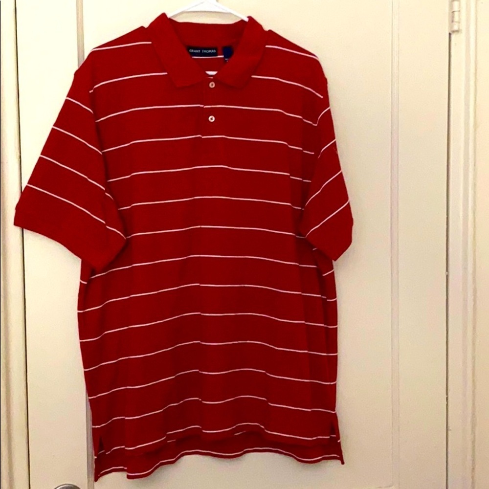 Grant Thomas red and white polo shirt size: XXL